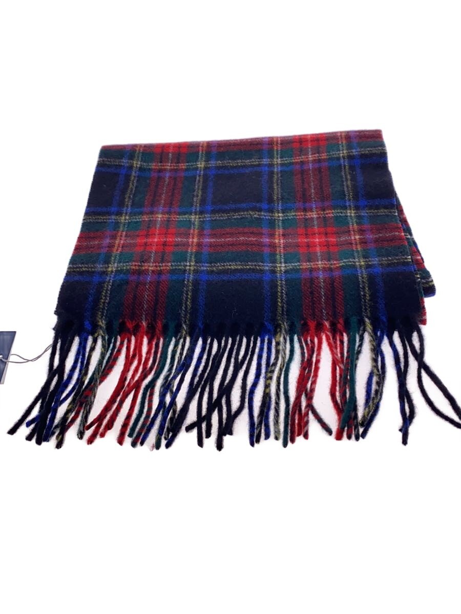 【中古】Johnston’s Of Elgin◆タータンチェックマフラー/カシミア/NVY/レディース...