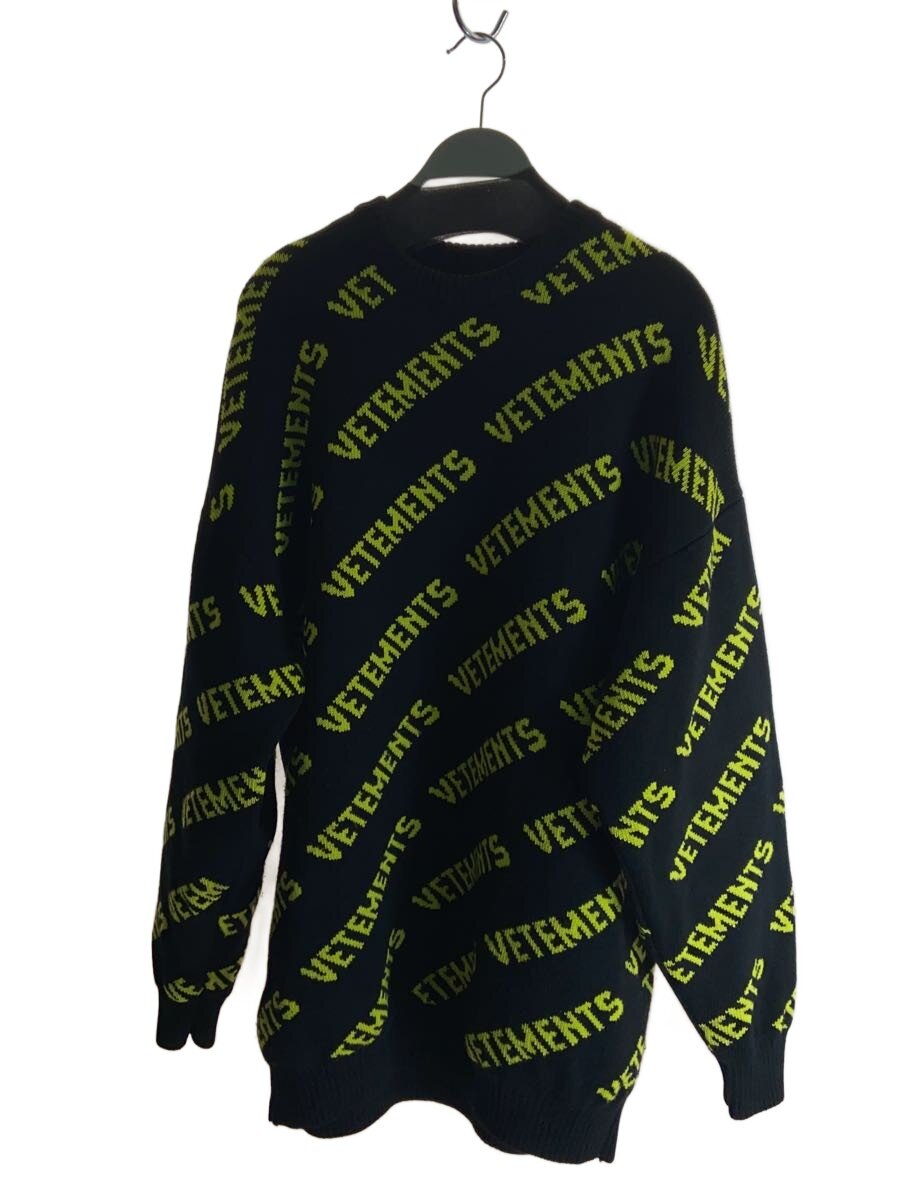 Rakuten - 【中古】VETEMENTS◆ニット・セーター(厚手)/--/--/BLK【メンズウェア】
