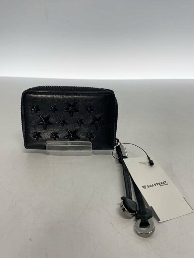 【中古】JIMMY CHOO◆ジップミニウォレット/財布/レザー/BLK/レディース【服飾雑貨他】 【中古】JIMMY CHOO◆ジップミニウォレット/財布/レザー/BLK/レディース【服飾雑貨他】