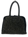 【中古】agnes b VOYAGE◆ボストンバッグ/アクリル/ウール/BLK/総柄【バッグ】