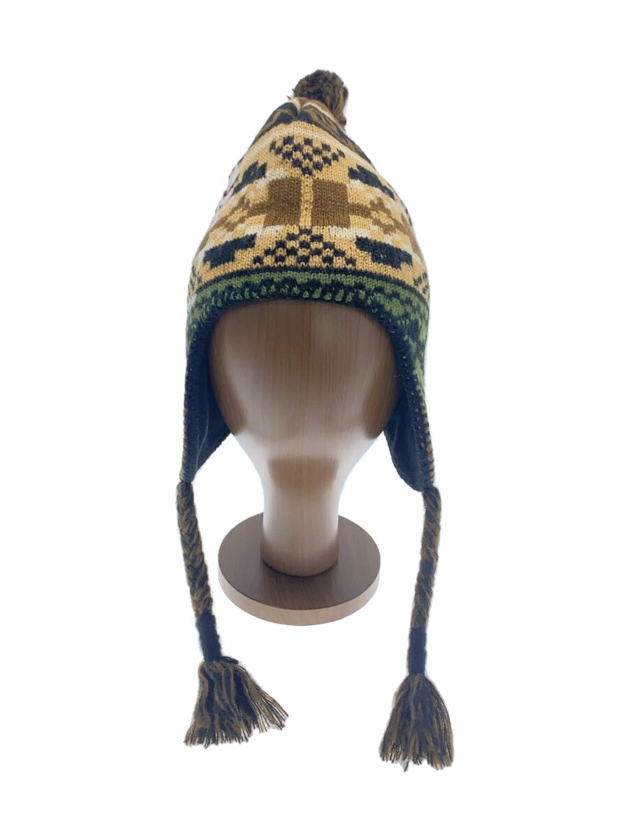 【中古】Supreme◆24AW/Thrasher Earflap Beanie/ニットキャップ/アクリル/BRW/総柄/メンズ【服飾雑貨他】