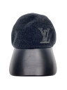 【中古】LOUIS VUITTON◆キャップ・モノグラム・シャドウ/ヘッドウェア/ウール/BLK/メンズ/M7182M【服飾雑貨他】