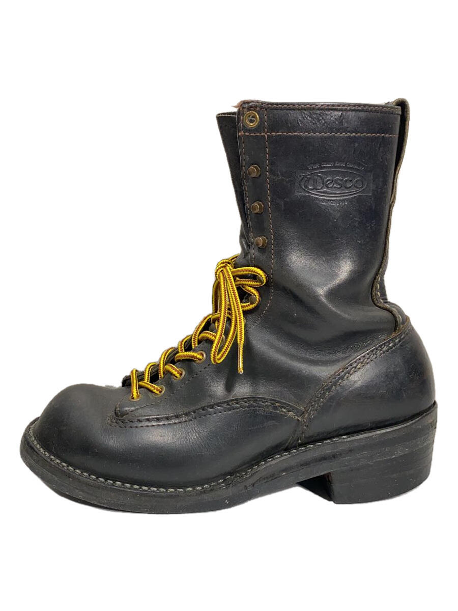 【中古】WESCO◆Custom Jobmasterレースアップブーツ/US9.5/BLK/レザー【シューズ】