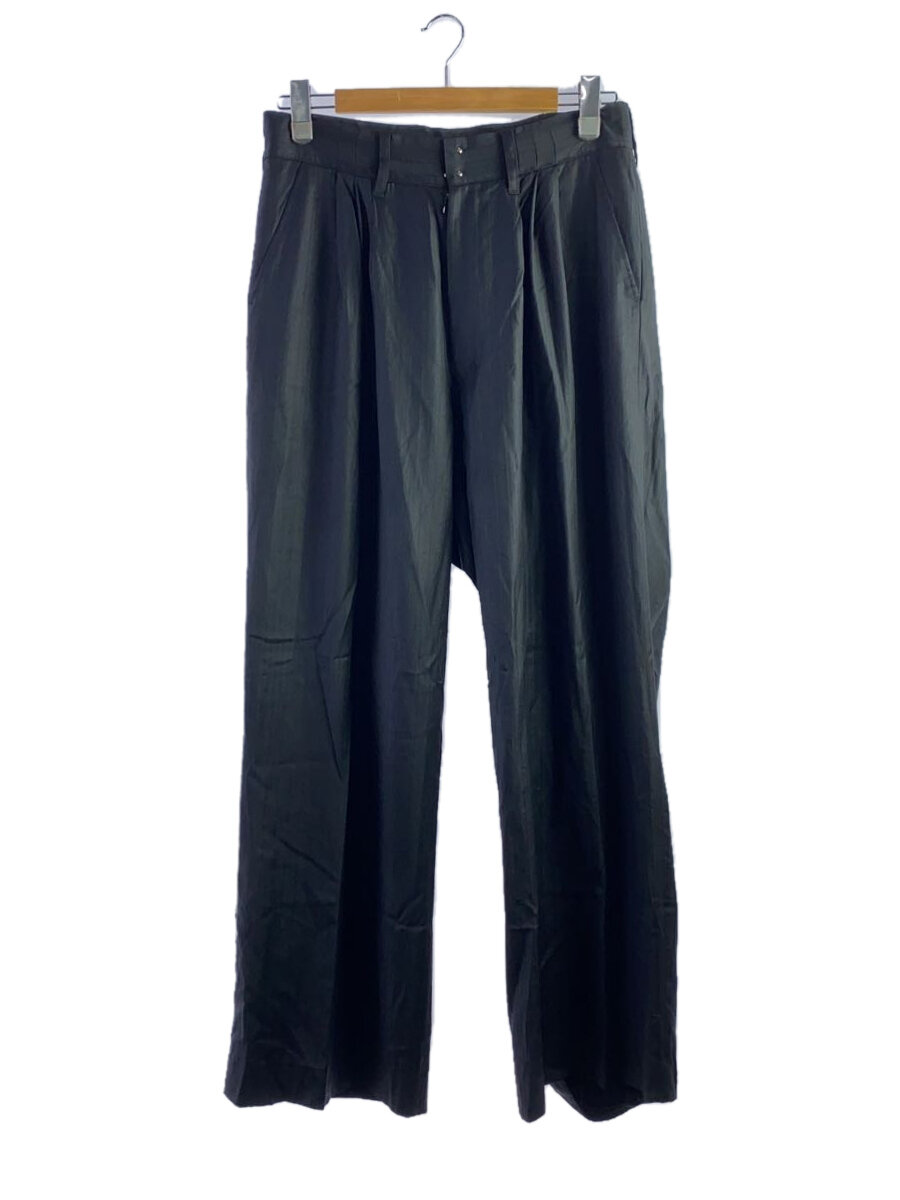 【中古】juha◆SHADOW STRIPE WIDE PANTS/4/ウール/BLK/10130802//【メンズウェア】