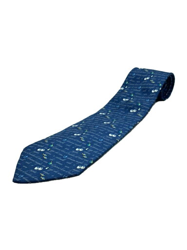 【中古】Salvatore Ferragamo◆ネクタイ/シルク/BLU/総柄/メンズ【服飾雑貨他】 【中古】Salvatore Ferragamo◆ネクタイ/シルク/BLU/総柄/メンズ【服飾雑貨他】