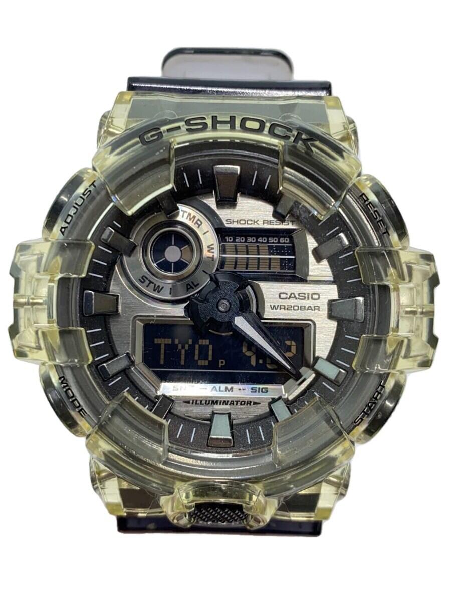 【中古】CASIO◆クォーツ腕時計_G-SHOCK/アナログ/SLV/BLK【服飾雑貨他】