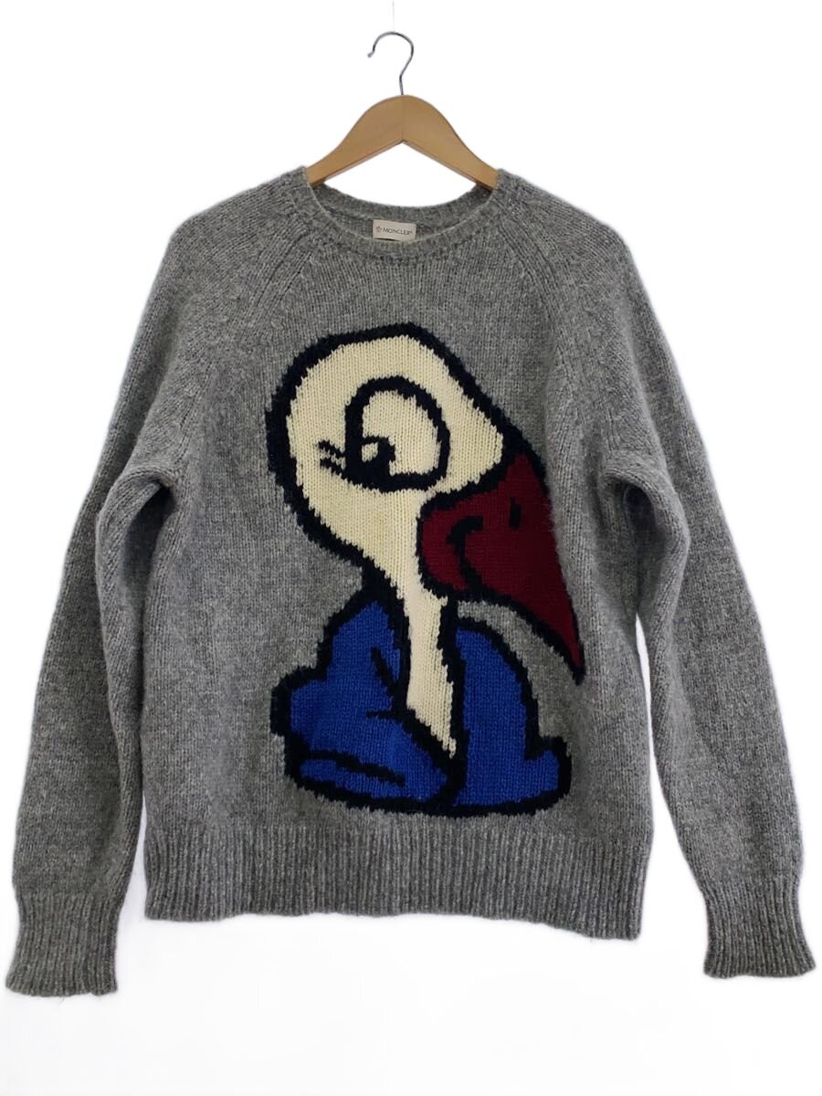 【中古】MONCLER◆ニット・セーター(厚手)/アルパカ/GRY/C-TIND-17-442/MAGLIONE TRICOT GI【メンズウェア】