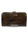 【中古】MIU MIU◆長財布/--/BRW/無地/メンズ【服飾雑貨他】