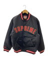 【中古】Supreme◆スカジャン/mitchell ness/L/ブラック/無地【メンズウェア】