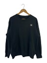 【中古】THE NORTH FACE◆SQUARE LOGO CREW_スクエアロゴクルー/XL/コットン/BLK【メンズウェア】
