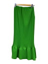 【中古】ENFOLD◆24SS/PLEAT WAVE SKIRT/ロングスカート/38/ポリエステル/GRN/300HS131-1870【レディースウェア】