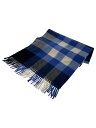 【中古】BURBERRY◆マフラー/カシミア/BLU/チェック/メンズ/8022687【服飾雑貨他】
