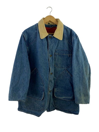【中古】L.L.Bean◆80s-90s/裏地ブランケット付/カバーオール/インディゴ/無地【メンズウェア】 【中古】L.L.Bean◆80s-90s/裏地ブランケット付/カバーオール/インディゴ/無地【メンズウェア】