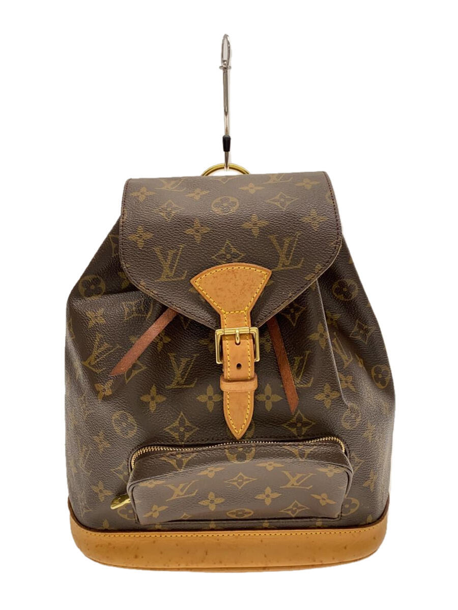 【中古】LOUIS VUITTON◆モンスリMM_モノグラム・キャンバス_BRW/PVC/BRW【バッグ】