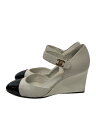 【中古】CHANEL◆シューズ/--/WHT/レザー【シューズ】