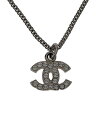 【中古】CHANEL◆ココマーク/ラインストーン/ネックレス/--/カラーストーン/SLV/トップ有/レディース【服飾雑貨他】