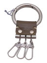 【中古】hobo◆ROUND CARABINER KEY RING/キーリング/レザー/KHK/メンズ/HB-A4303【服飾雑貨他】