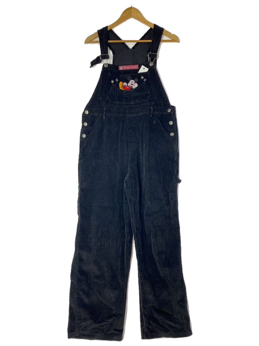 【中古】Disney VINTAGE◆オーバーオール/M/コットン/BLK/無地【メンズウェア】
