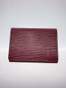 【中古】LOUIS VUITTON◆アンヴェロップ・カルト・ドゥ・ヴィジット_エピ_RED/レザー/RED/無地/メンズ【服飾雑貨他】