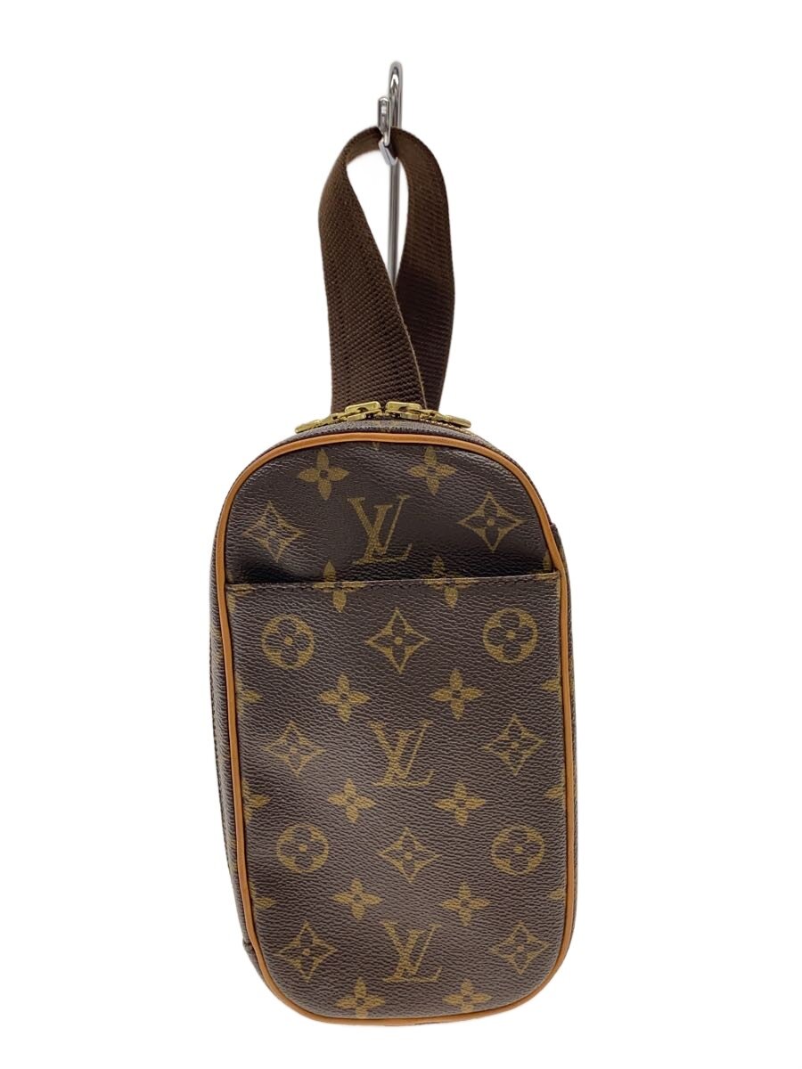 LOUIS VUITTON - 【中古】LOUIS VUITTON◆ポシェット・ガンジュ_モノグラム・キャンバス/PVC/BRW/総柄//【バッグ】