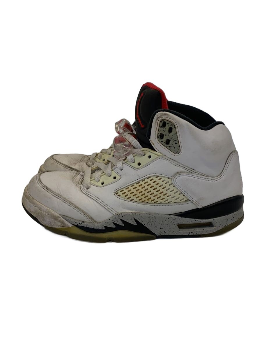 NIKE◆AIR JORDAN 5 RETRO/エアジョーダンレトロ/ホワイト/136027-104/25cm/WHT