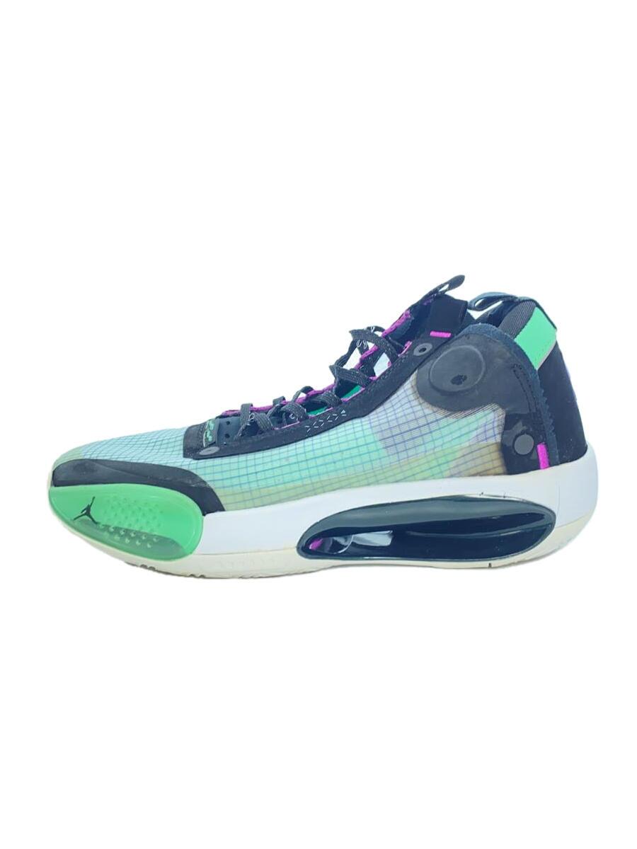 【中古】NIKE◆AIR JORDAN XXXIV PF/エアジョーダン34PF/グリーン/BQ3381-400/26.5cm/GR【シューズ】