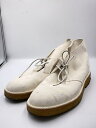 【中古】Clarks◆チャッカブーツ/UK10/WHT/レザー/CJ-1825【シューズ】 2