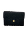 【中古】LOUIS VUITTON◆ポルト・モネ・ロザリ_モノグラム・アンプラント_BLK/レザー/BLK/メンズ【服飾雑貨他】