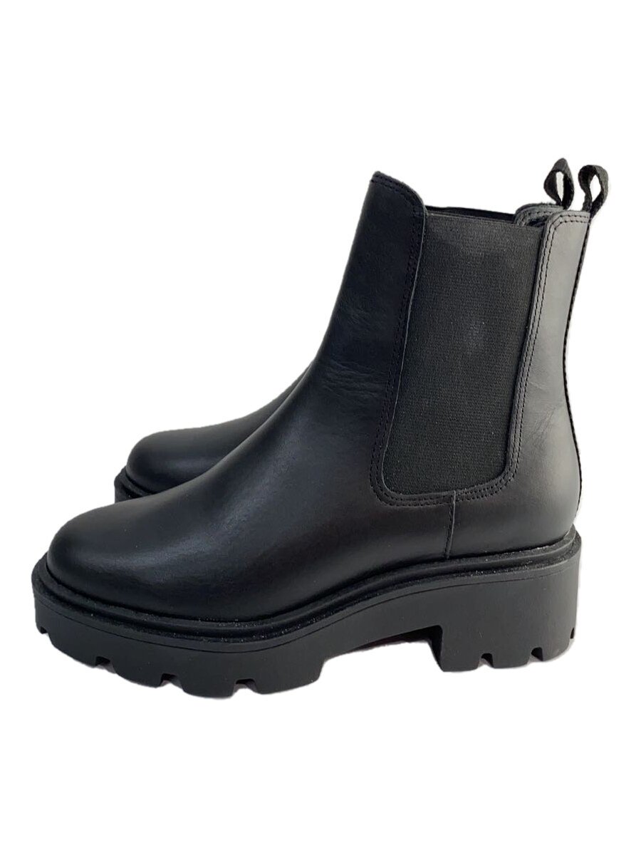 【中古】無印良品◆サイドゴアブーツ/S/BLK/牛革【シューズ】