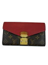 【中古】LOUIS VUITTON◆ポルト・フォイユ・パラス_トリヨン_モノグラム・キャンバス_RED/PVC/BRW/メンズ/M58414【服飾雑貨他】(4)