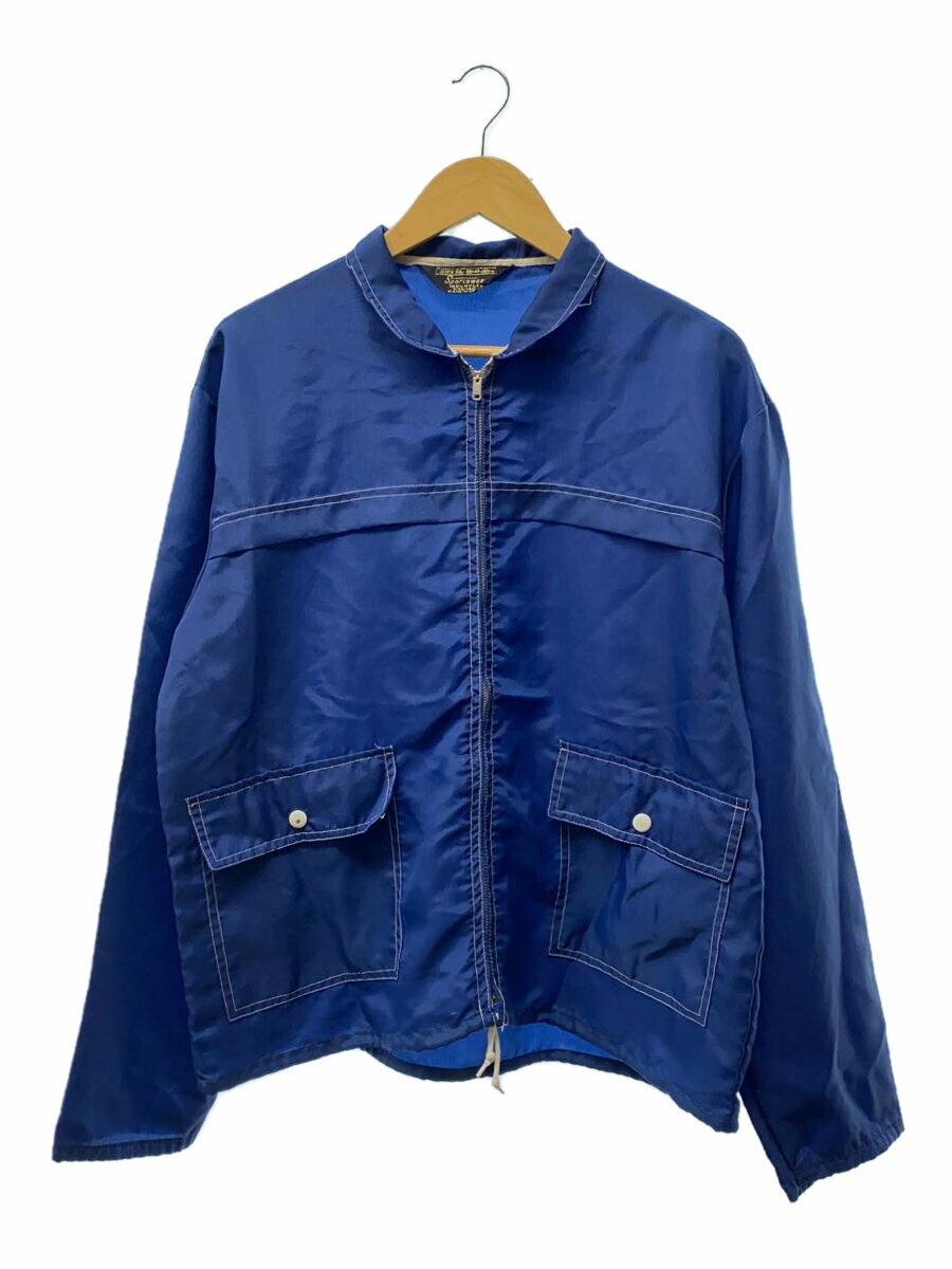 【中古】sears◆ナイロンジャケット/ナイロン/ネイビー/汚れ有/ほつれ有【メンズウェア】