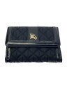 【中古】BURBERRY◆2つ折り財布/--/BLK/無地/レディース【服飾雑貨他】