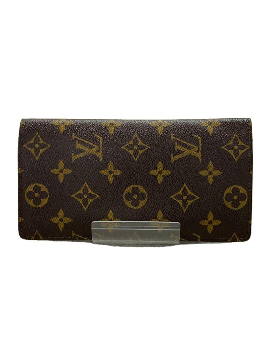 【中古】LOUIS VUITTON◆ポルト・フォイユ・ブラザ_モノグラム・キャンバス_BRW/PVC/BRW/レディース【服飾雑貨他】