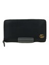 【中古】GUCCI◆長サイフ_GGマーモント/レザー/BLK/無