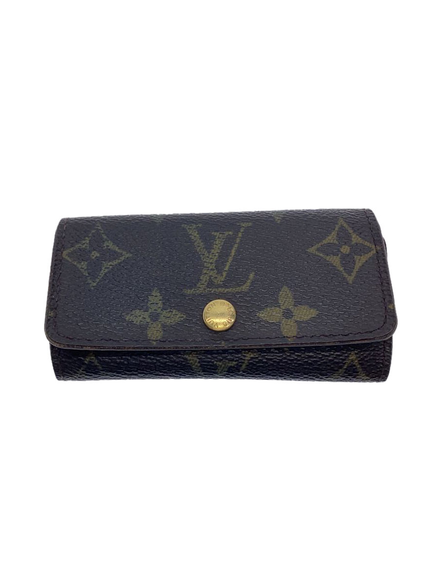 【中古】LOUIS VUITTON◆ミュルティクレ4_モノグラム・キャンバス_BRW/PVC/BRW/レディース【服飾雑貨他】