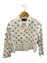 【中古】tricot COMME des GARCONS◆テーラードジャケット/S/コットン/WHT/ドット/TS-J018//【レディースウェア】