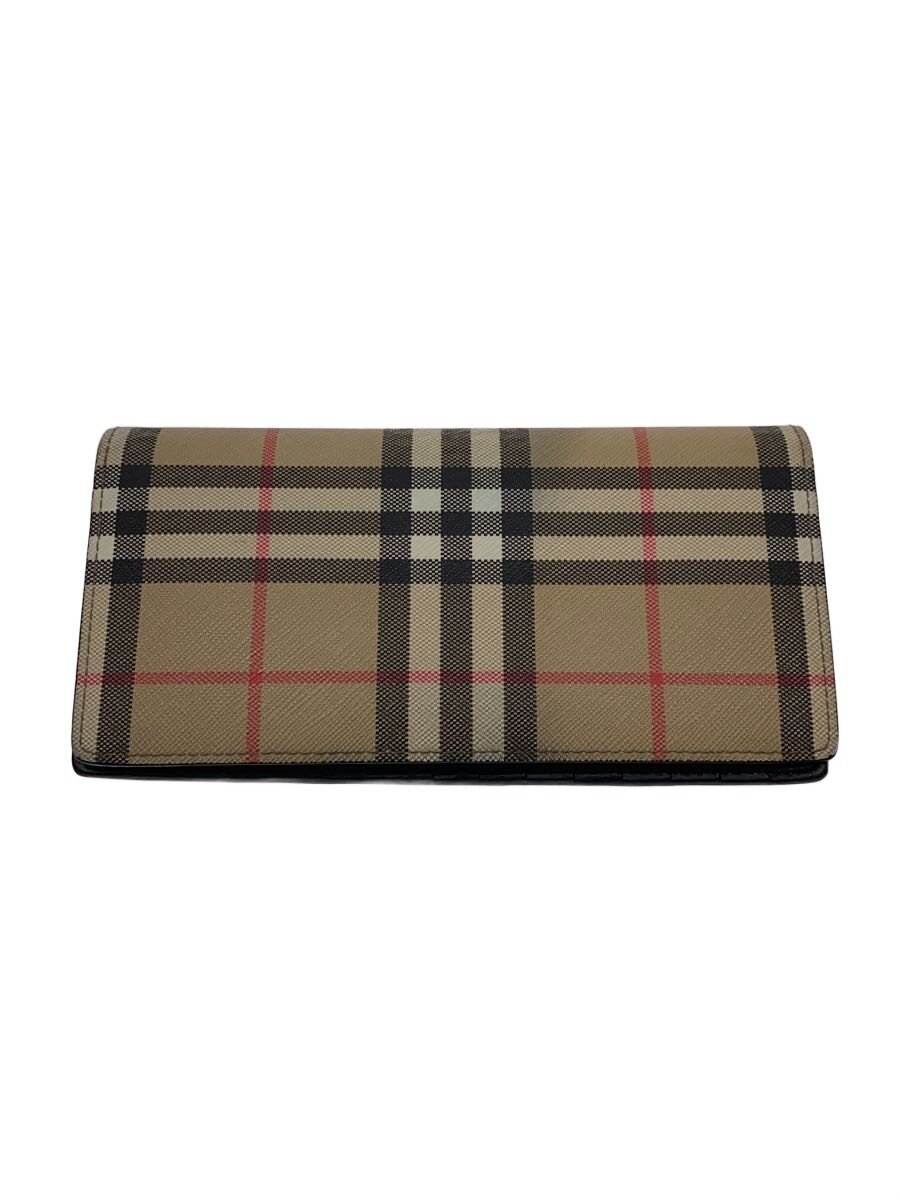 【中古】BURBERRY◆長財布/--/BEG/チェック/メンズ/8065640【服飾雑貨他】