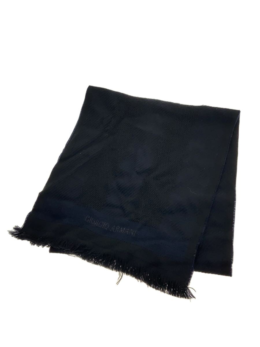 【中古】GIORGIO ARMANI◆マフラー/ウール/NVY/無地/メンズ【服飾雑貨他】