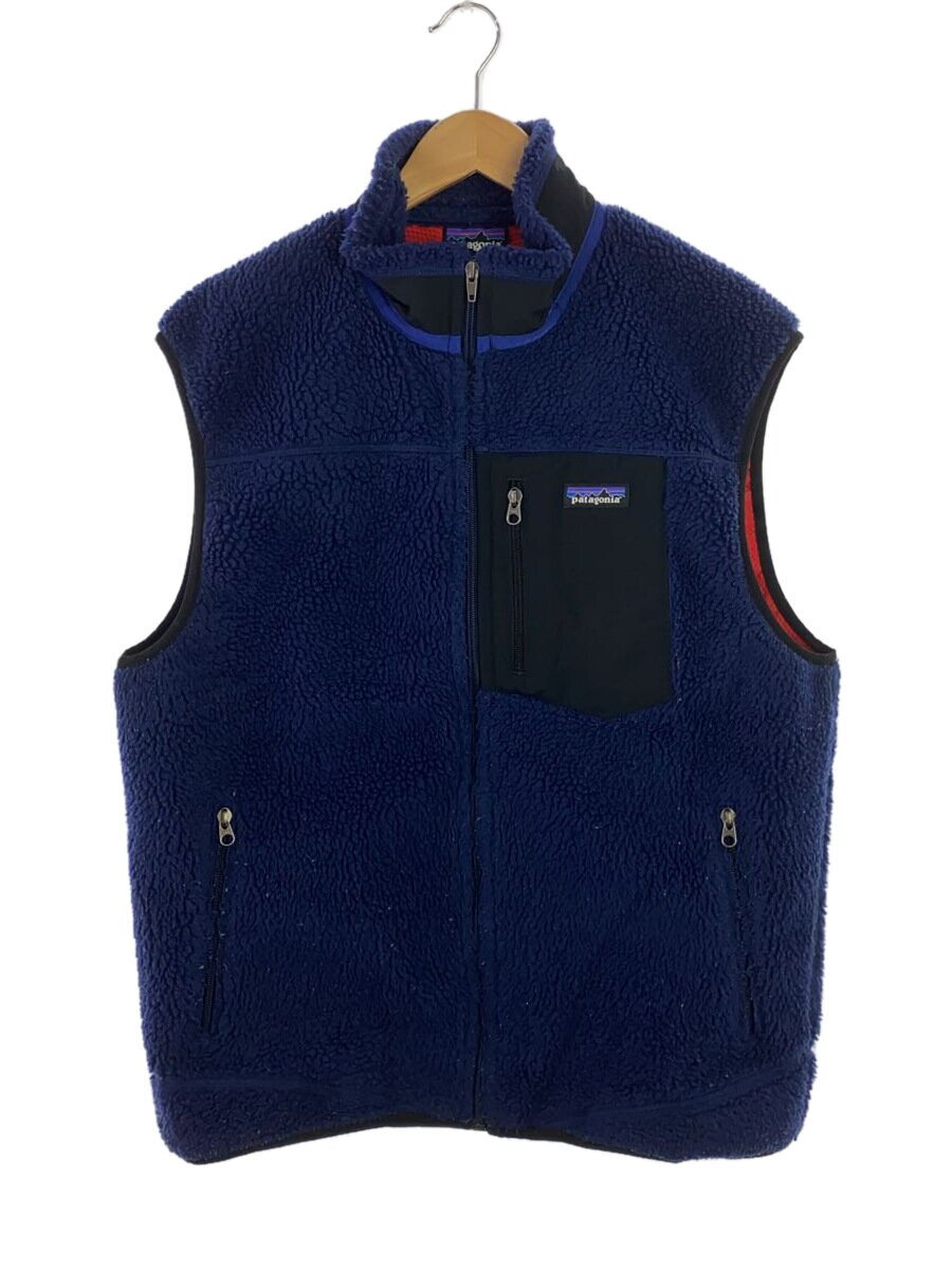 【中古】patagonia◆フリースベスト/L/ポリエステル/NVY/2304FA15【メンズウェア】