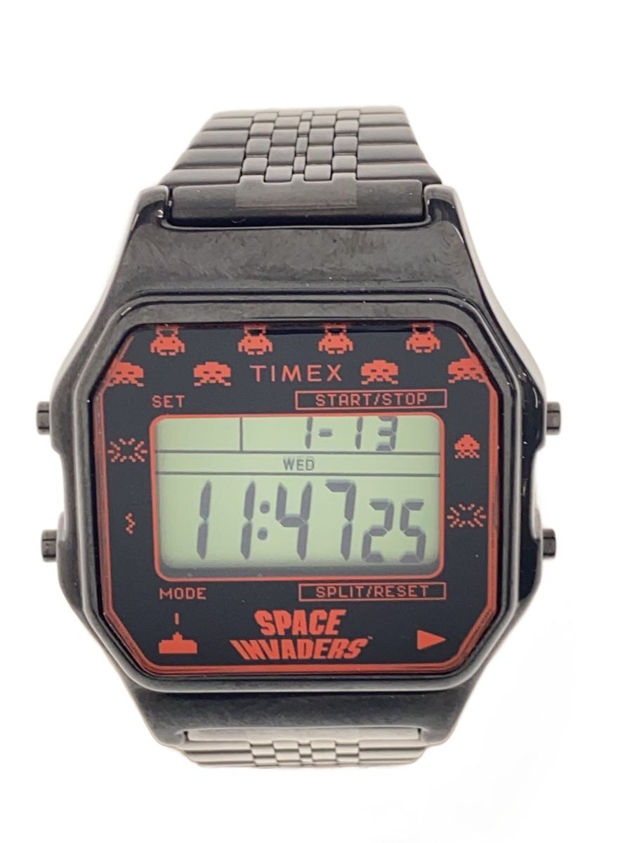 TIMEX◆クォーツ腕時計/アナログ/--/BLK/BLK/TW2V30200/SPACE INVADERS