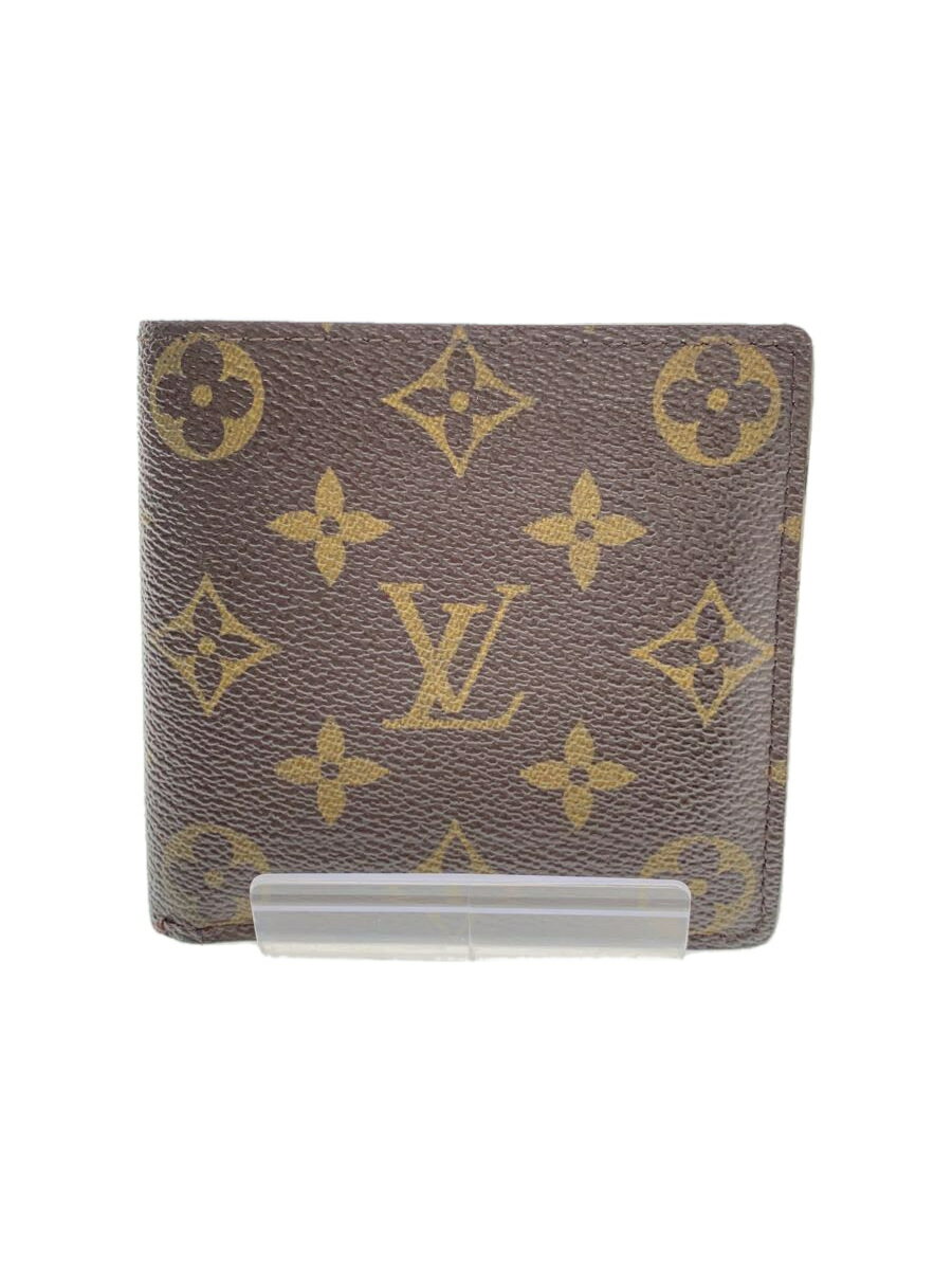 【中古】LOUIS VUITTON◆ポルト・フォイユ・マルコ_モノグラム・キャンバス_BRW/PVC/BRW/メンズ【服飾雑貨他】