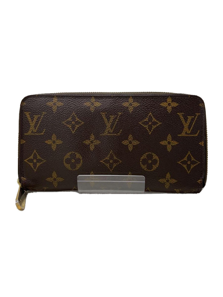 【中古】LOUIS VUITTON◆ジッピー・ウォレット_モノグラム_M60017/レザー/BRW/無地/メンズ【服飾雑貨他】