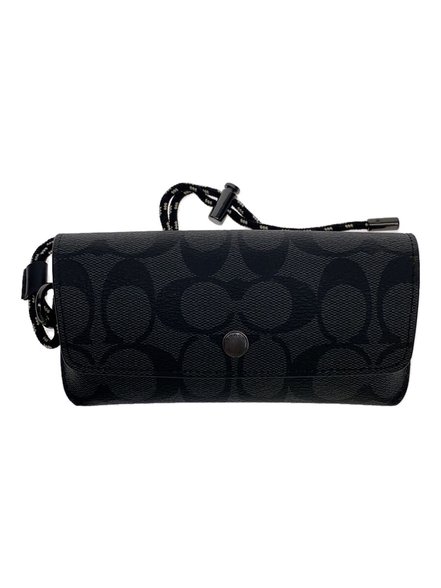 【中古】COACH◆サングラスケースシグネチャーキャンバス/メガネケース/シグネチャー/ブラック/アイウェア/C2386【服飾雑貨他】