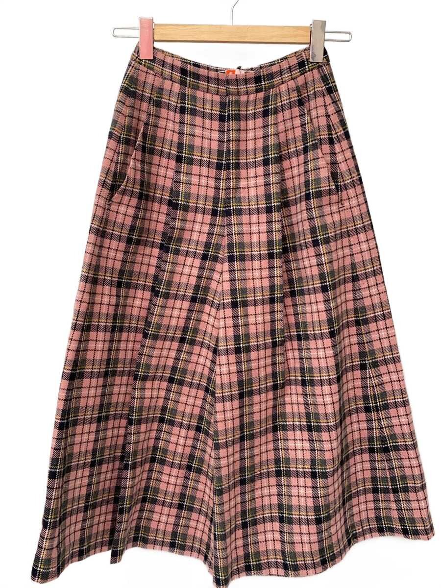 【中古】MSGM◆ワイドパンツ/38/アクリル/PNK/チェック/【レディースウェア】