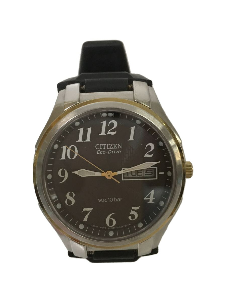 【中古】CITIZEN◆Eco Drive/クォーツ腕時計/アナログ/ラバー/ブラック/GN-4W-5【服飾雑貨他】