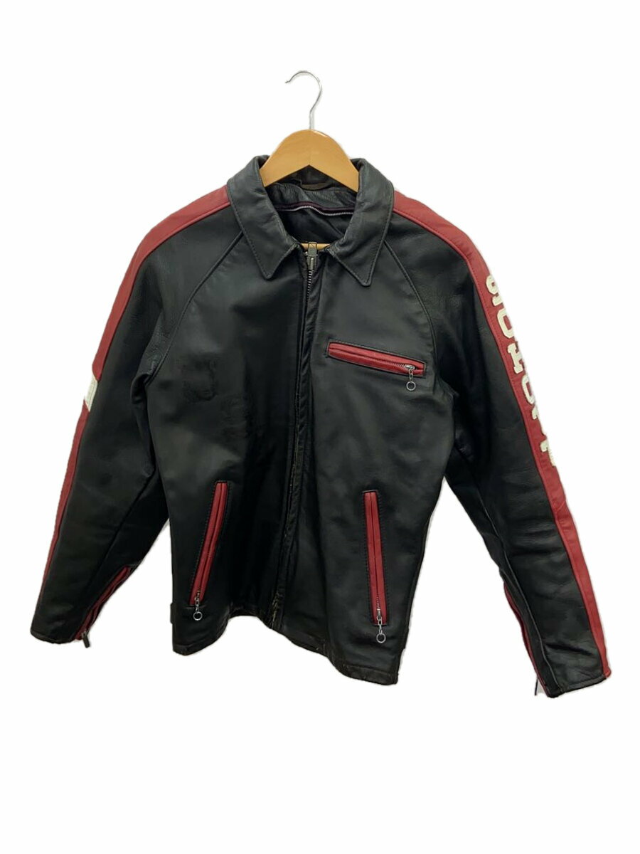 【中古】Schott◆シングルライダースジャケット/36/レザー/BLK【メンズウェア】