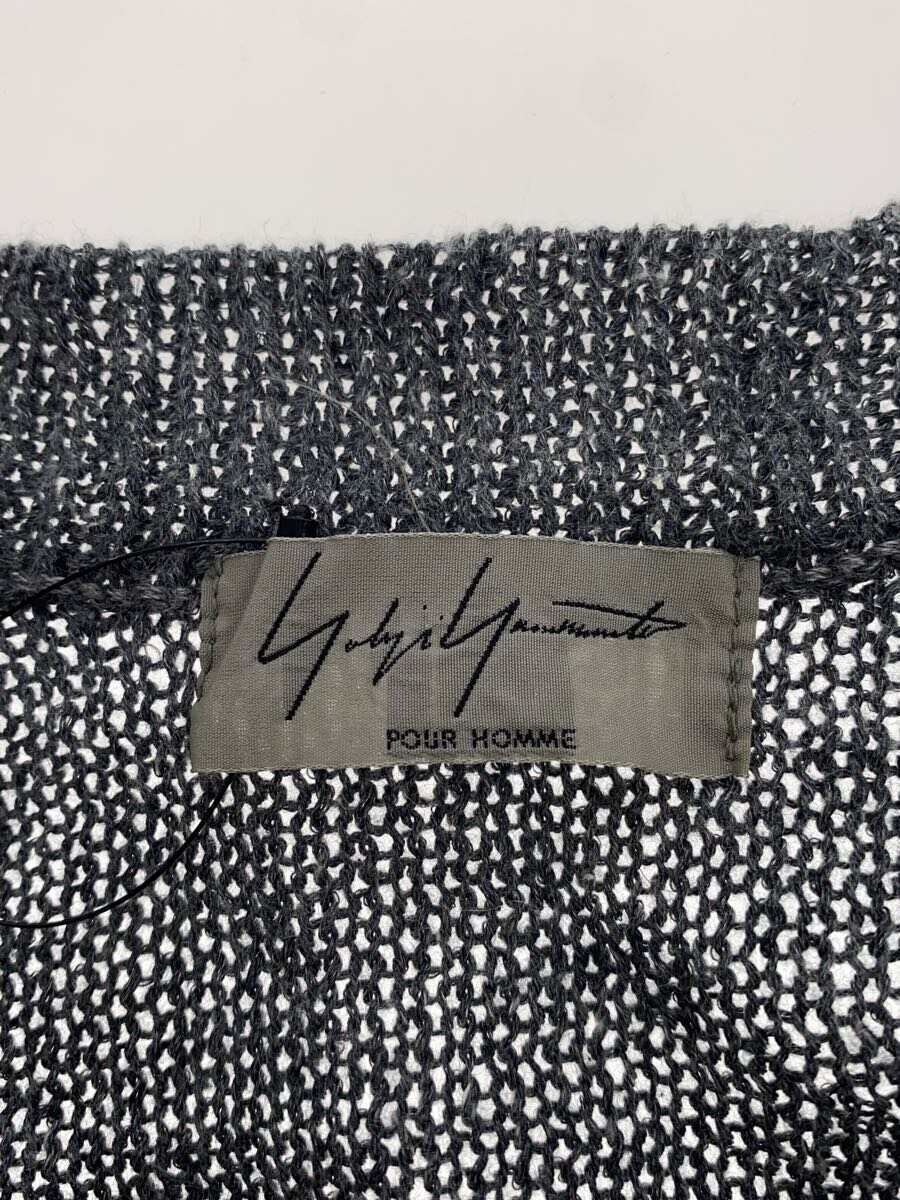 【中古】yohji yamamoto POUR HOMME◆カーディガン(薄手)/3/コットン/GRY/H0-K78-371/リネンMIX【メンズウェア】
