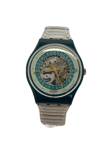 【中古】SWATCH◆腕時計/スケルトン/アナログ/ゴムベルト/グリーン/シルバー【服飾雑貨他】 【中古】SWATCH◆腕時計/スケルトン/アナログ/ゴムベルト/グリーン/シルバー【服飾雑貨他】