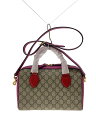 【中古】GUCCI◆ボストンバッグ_GGスプリーム/キャンバス/BEG/総柄/409529【バッグ】
