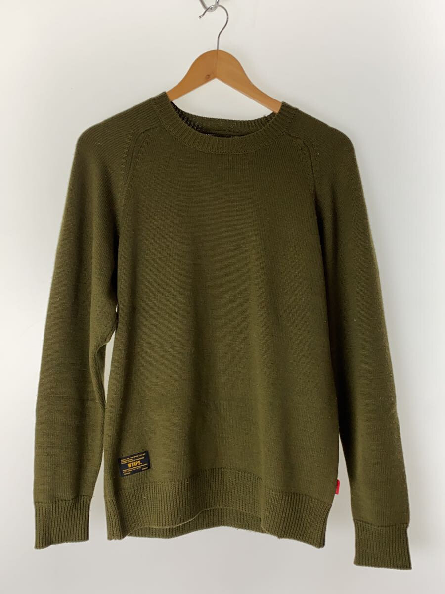 【中古】WTAPS◆ニット・セーター(厚手)/S/ウール/KHK/152MADT-KNM03【メンズウェア】